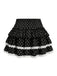 Black 1960s Polka Dot Lace Ruffle Mini Skirt - vintage skirt, retro style, classic black