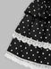 Black 1960s Polka Dot Lace Ruffle Mini Skirt - vintage skirt, retro style, classic black
