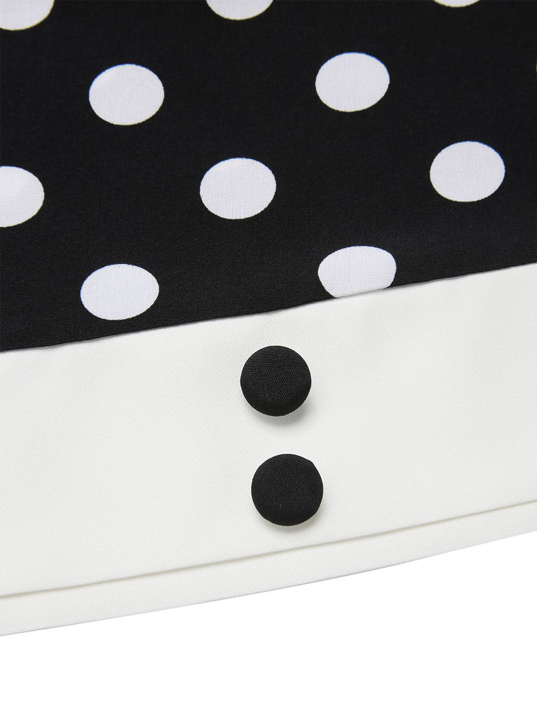 Black 1960s Polka Dot V-Neck Dress, vintage dress, retro fashion - perfect for women who love vintage and retro fashion