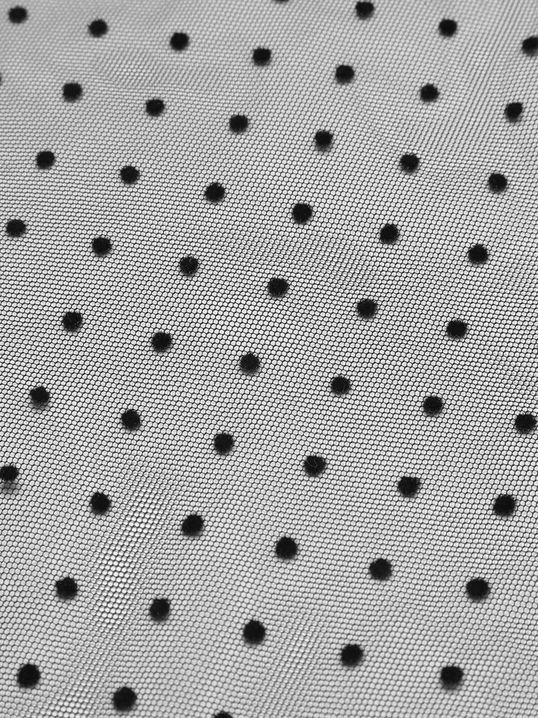 Black 1960s Polka Dots Mesh Cover-up, vintage fashion, retro style - perfect for women who love vintage and retro fashion