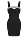 Black 1960s Rhinestone Patchwork Neck Mini Dress, vintage dress, retro fashion - perfect for women who love vintage and retro fashion
