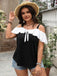 Black 1960s Ruffle Cold-Shoulder Tie-Front Blouse - vintage fashion, retro style, classic black