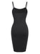 Black 1960s Solid Pearl Spaghetti Straps Dress, vintage dress, retro fashion - perfect for women who love vintage and retro fashion
