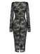 Black 1960s Square Neck Lace Bodycon Dress: where 1960s romance meets her modern spirit