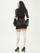 Black 1960s Stand Collar Mesh Flare Sleeves Dress: where 1960s romance meets her modern spirit