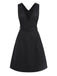 Black 1960s Striped V-Neck Belted Dress: where 1960s romance meets her modern spirit