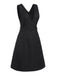 This Black 1960s Striped V-Neck Belted Dress wraps her in 1960s elegance, one twirl at a time