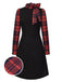 Black 1960s Tie Neck Plaids Bow Dress: where 1960s romance meets her modern spirit