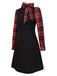 Black 1960s Tie Neck Plaids Bow Dress — the kind of 1960s dress that makes strangers smile
