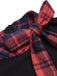 Black 1960s Tie Neck Plaids Bow Dress: where 1960s romance meets her modern spirit