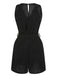 This Black 1960s V-Neck Belted Romper carries 1960s stories waiting to be told