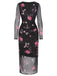 She slips into this Black 1960s V-Neck Floral Mesh Dress and suddenly it's a 1960s daydream