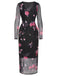 This Black 1960s V-Neck Floral Mesh Dress wraps her in 1960s elegance, one twirl at a time