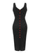 Black 1960s V-Neck Solid Bodycon Dress, vintage dress, retro fashion - perfect for women who love vintage and retro fashion
