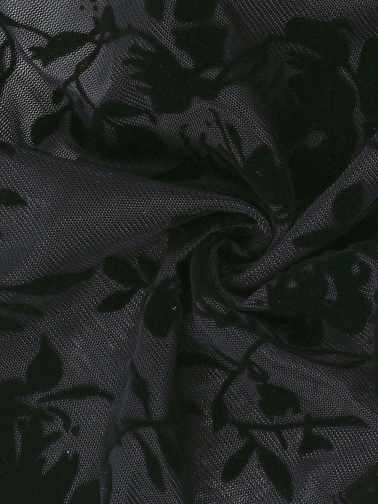 Black 1960s Water-soluble Lace Trim Sheer Blouse - vintage fashion, retro style, classic black