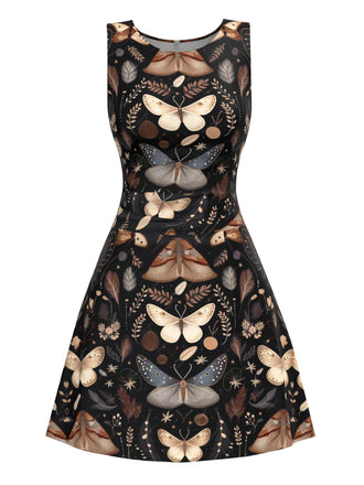 Black 1960s Witch Moth Butterfly A-Line Dress - vintage dress, retro fashion, classic black