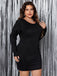 This Black 1970s Back Deep V Dress wraps her in 1970s elegance, one twirl at a time