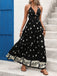 Black 1970s Bohemian Halter Backless Maxi Dress - vintage dress, retro fashion for vintage lovers