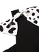 Black 1970s Cow Spots Patchwork Dress, vintage dress, retro fashion - perfect for women who love vintage and retro fashion