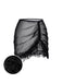 She finds her 1970s story in this Black 1970s Double-Layered Ruffled Cover-Up