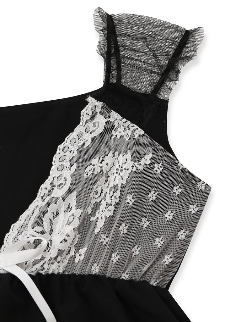 Black 1970s Vintage Nightgown 2