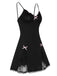 Black 1970s Lace Patchwork Straps Nightgown, vintage fashion, retro style - perfect for women who love vintage and retro fashion