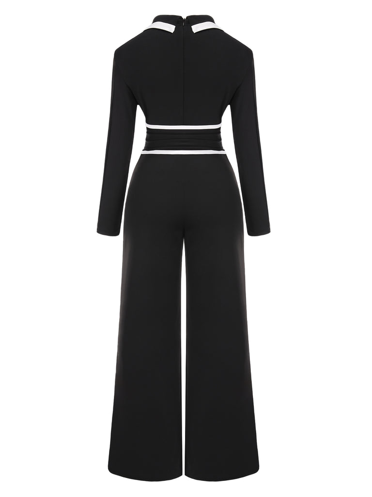 1970s Lapel Color Block Belted | 1970s | vintage romper, retro jumpsuit