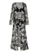 Black 1970s Leaves Strap Bikini & Long Cover-Up, vintage swimsuit, pin-up swimwear - perfect for women who love vintage and retro fashion