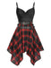 Black 1970s Plaid Cowl Neck Dress, vintage dress, retro fashion - perfect for women who love vintage and retro fashion