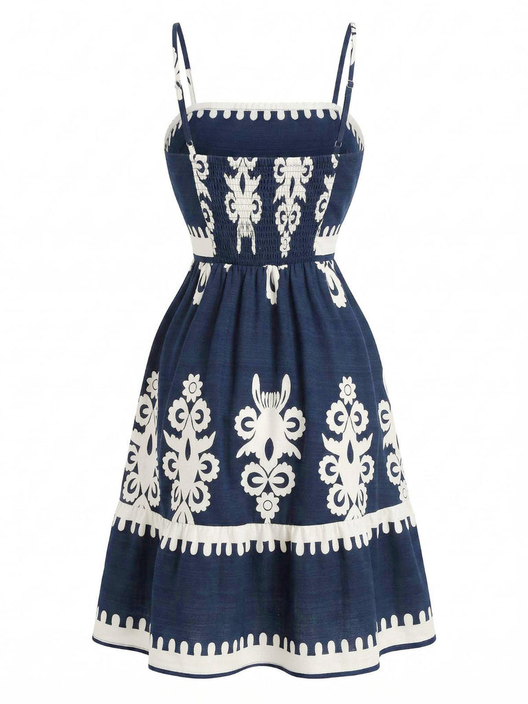 Black 1970s Spaghetti Strap Bohemian Smocked Dress, vintage dress, retro fashion - perfect for women who love vintage and retro fashion