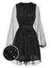 Black 1970s Star Sequins Lantern Sleeve Dress, vintage dress, retro fashion - perfect for women who love vintage and retro fashion