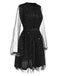 Black 1970s Star Sequins Lantern Sleeve Dress, vintage dress, retro fashion - perfect for women who love vintage and retro fashion