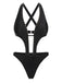 Black 1970s Studded Cutout One-Piece Swimsuit: 1970s Riviera elegance, reimagined for her