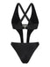 Black 1970s Studded Cutout One-Piece Swimsuit — because 1970s glamour never goes out of style