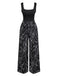 Black 1970s U-Neck Tank Top & Abstract Prints Pants - vintage fashion, retro style, classic black