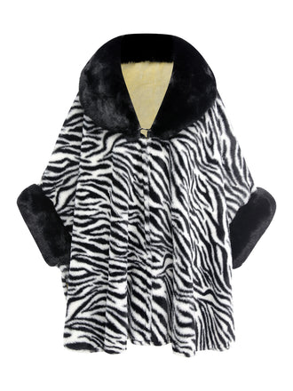 1970s Zebra Fur Collar Cape | 1970s | vintage outerwear, retro jacket