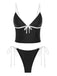Black 1980s Bow Bikini Set 2