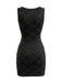 Black 1980s Cut-Out Metal Ring Bodycon Dress | vintage dress, retro fashion, elegant style - perfect for retro fashion enthusiasts