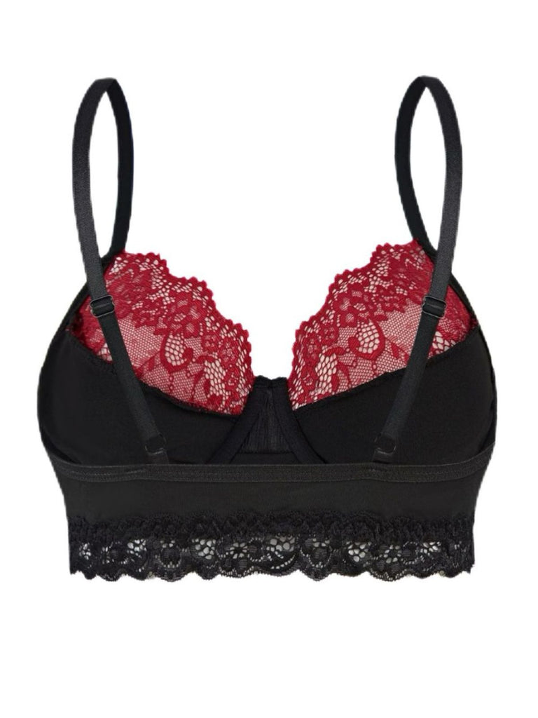 Black 1980s Gothic Skull Lace Patchwork Crop Top - vintage fashion, retro style, classic black