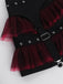 Black 1980s Gothic Steampunk Mesh Ruffles Mini Skirt — because 1980s glamour deserves an encore