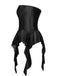 Black 1980s Gothic Strapless Lace Corset Top - vintage fashion, retro style, classic black