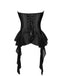 Black 1980s Gothic Strapless Lace Corset Top - vintage fashion, retro style, classic black