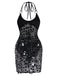Black 1980s Halter Backless Mesh Cover-Up 6