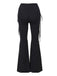 Black 1980s Punk Drawstring Laced Bootcut Pants - vintage fashion, retro style, classic black