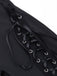 Black 1980s Punk Drawstring Laced Bootcut Pants - vintage fashion, retro style, classic black