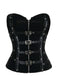 Black 1980s Punk Studded Corset Top - vintage fashion, retro style, classic black