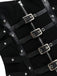 Black 1980s Punk Studded Corset Top - vintage fashion, retro style, classic black