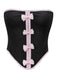 She slips into Black 1980s Steampunk Bowknots Bandeau Corset and channels 1980s screen sirens