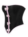 Black 1980s Steampunk Bowknots Bandeau Corset: 1980s allure for the woman who knows her power