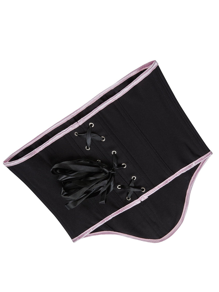 Black 1980s Steampunk Bowknots Bandeau Corset — 1980s intimates that whisper secrets only she knows